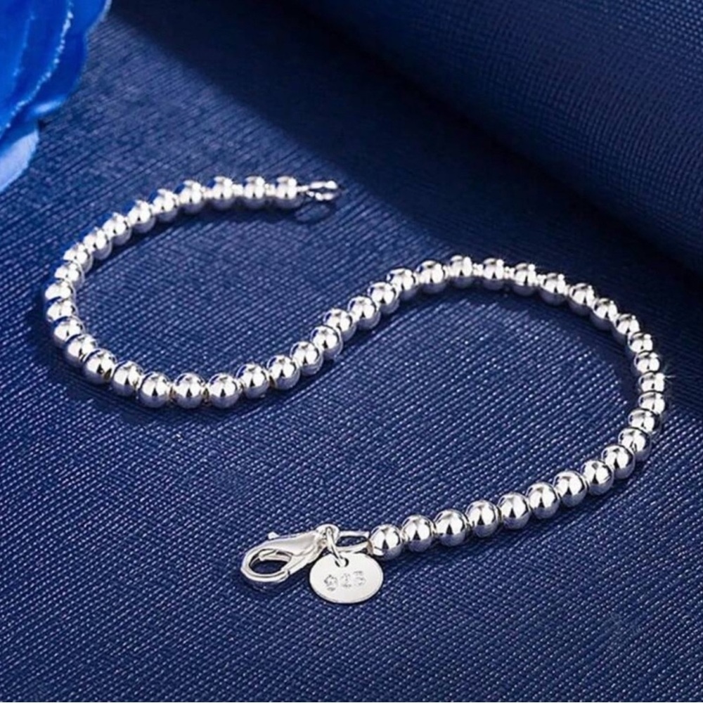 Sterling Silver Beaded Bracelet - Picture 2 of 2
